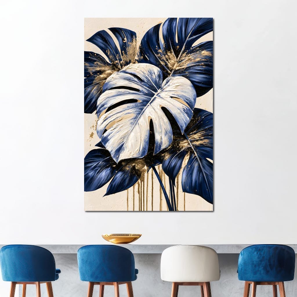 Gilded Foliage Under Midnight Shadows Canvas Wall Art