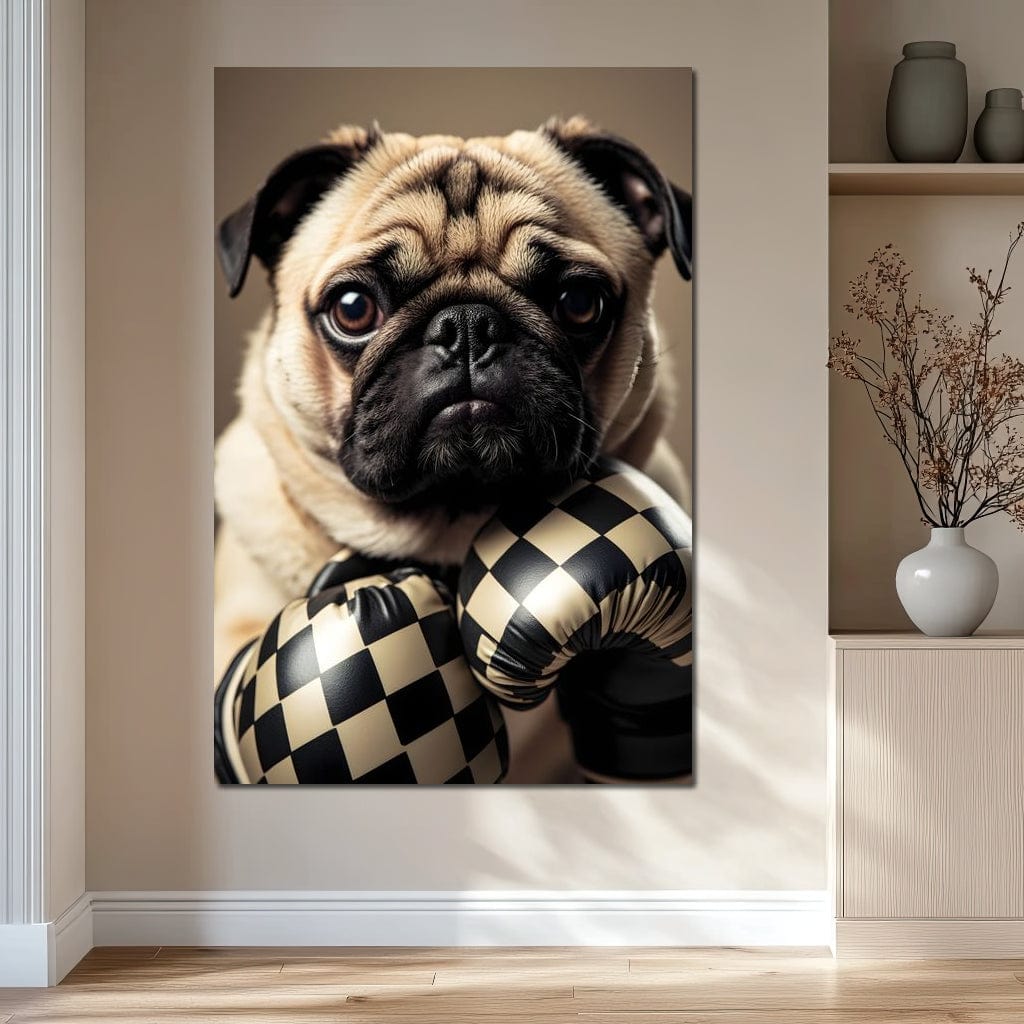 Pug Pugilist Canvas Wall Art