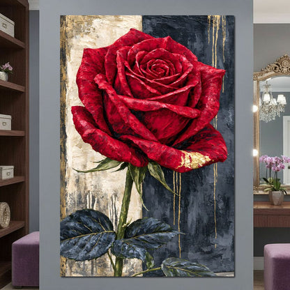 Gilded Petals On Divided Ground Canvas Wall Art