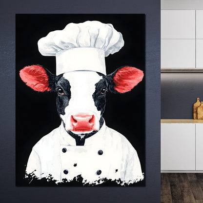 Bovine Culinary Chef Canvas Wall Art