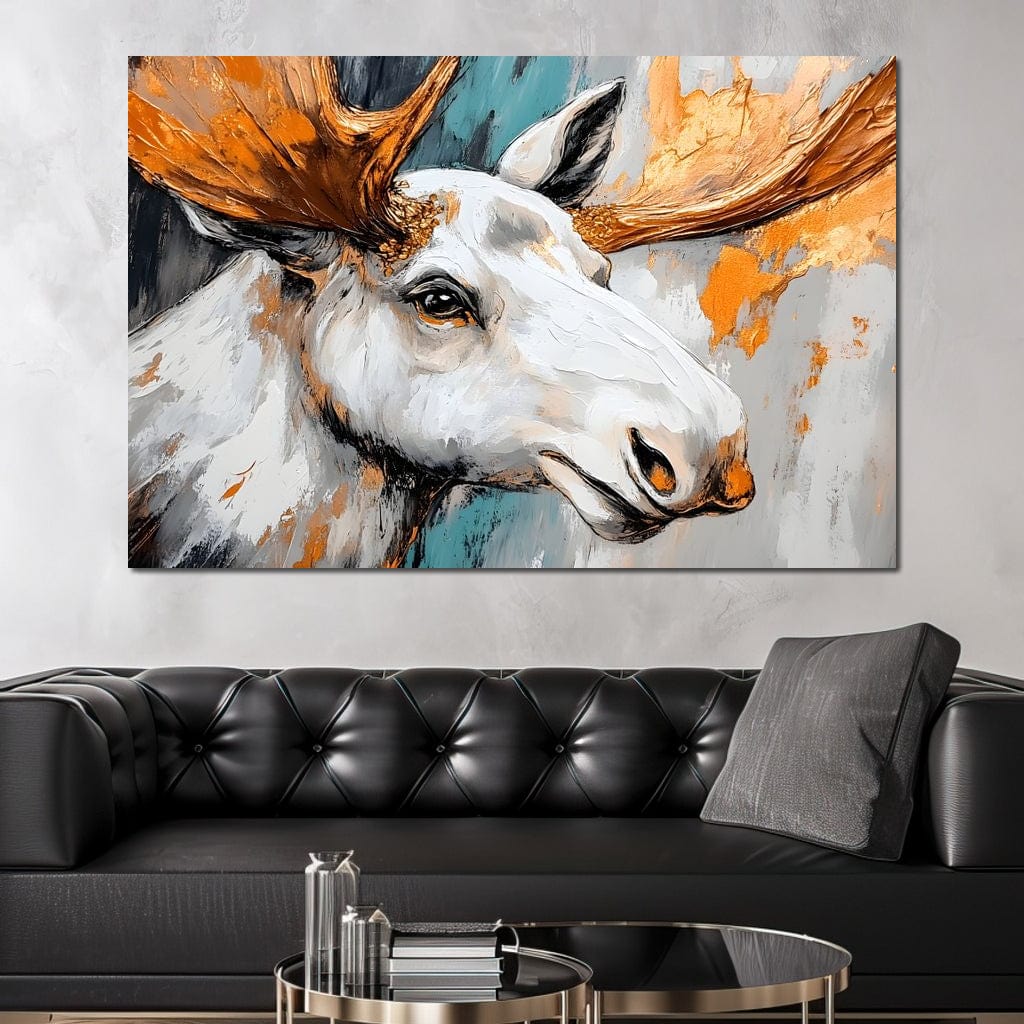 Moose Wilderness Strokes Canvas Wall Art