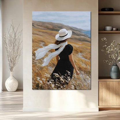 Wind Swept Hillside Muse Canvas Wall Art