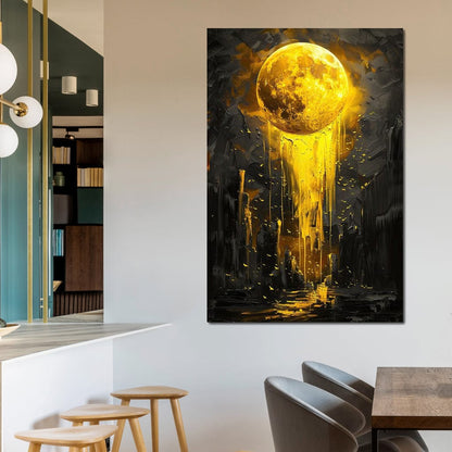 Golden Monolith Meltdown Canvas Wall Art