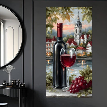 Wine Reflections by the Lake Canvas Wall Art