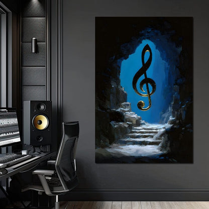 Celestial Clef Cavern Song Canvas Wall Art