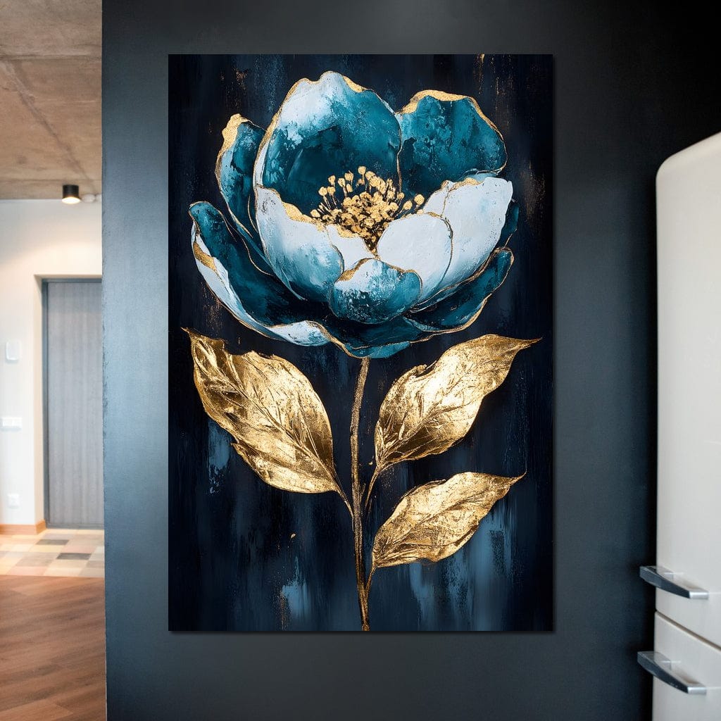 Golden Petal Rebirth Canvas Wall Art