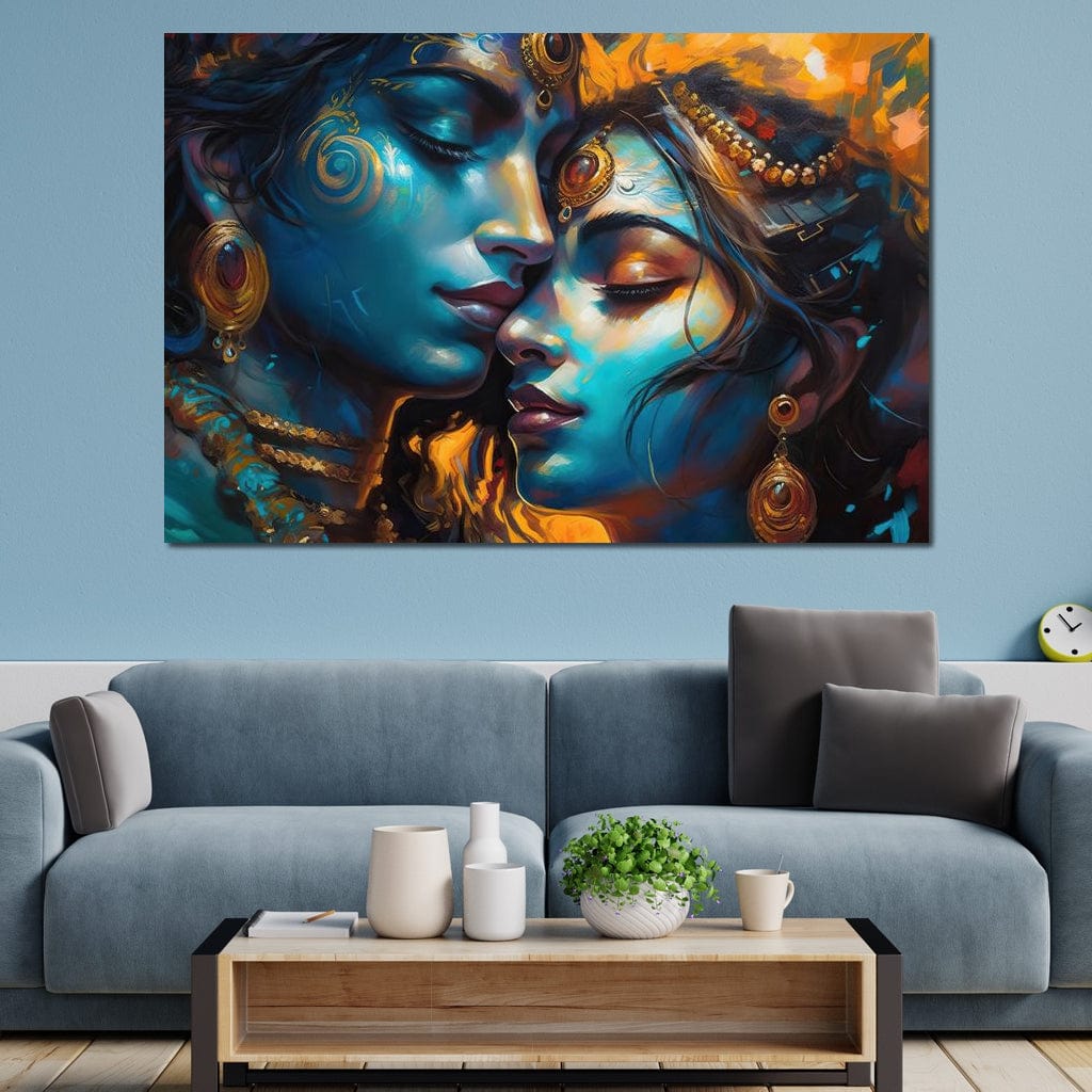 Radha & Krishna Love Story Canvas Wall Art