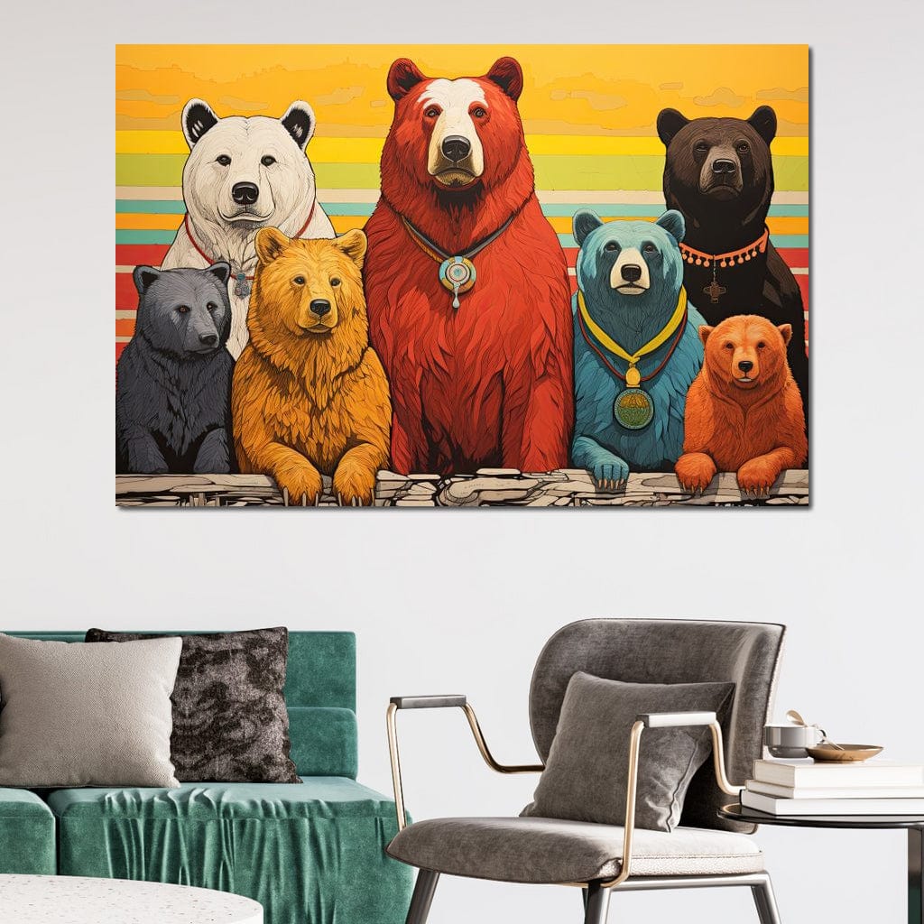 Kaleidoscope of Bears Canvas Wall Art