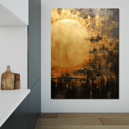 Golden Sun Atmosphere Canvas Wall Art