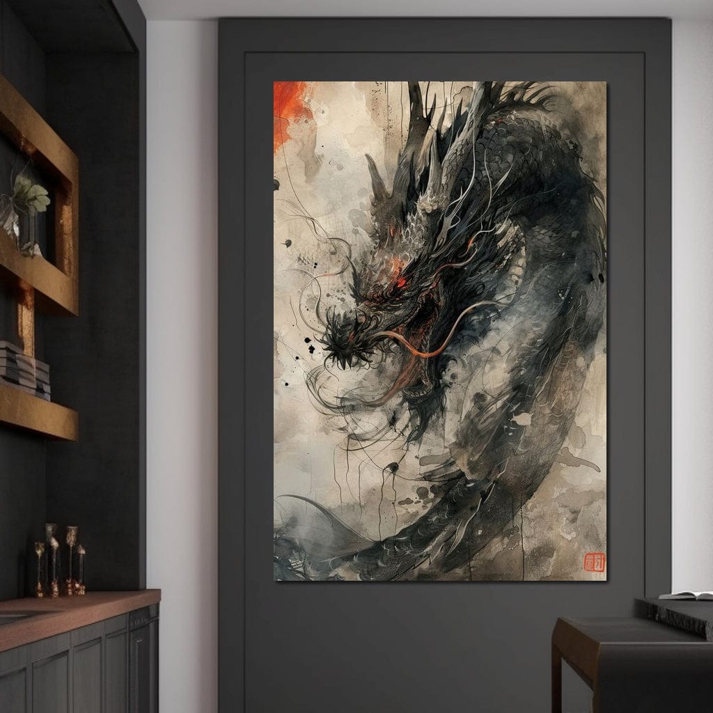 Ethereal Dragon's Maelstrom Canvas Wall Art