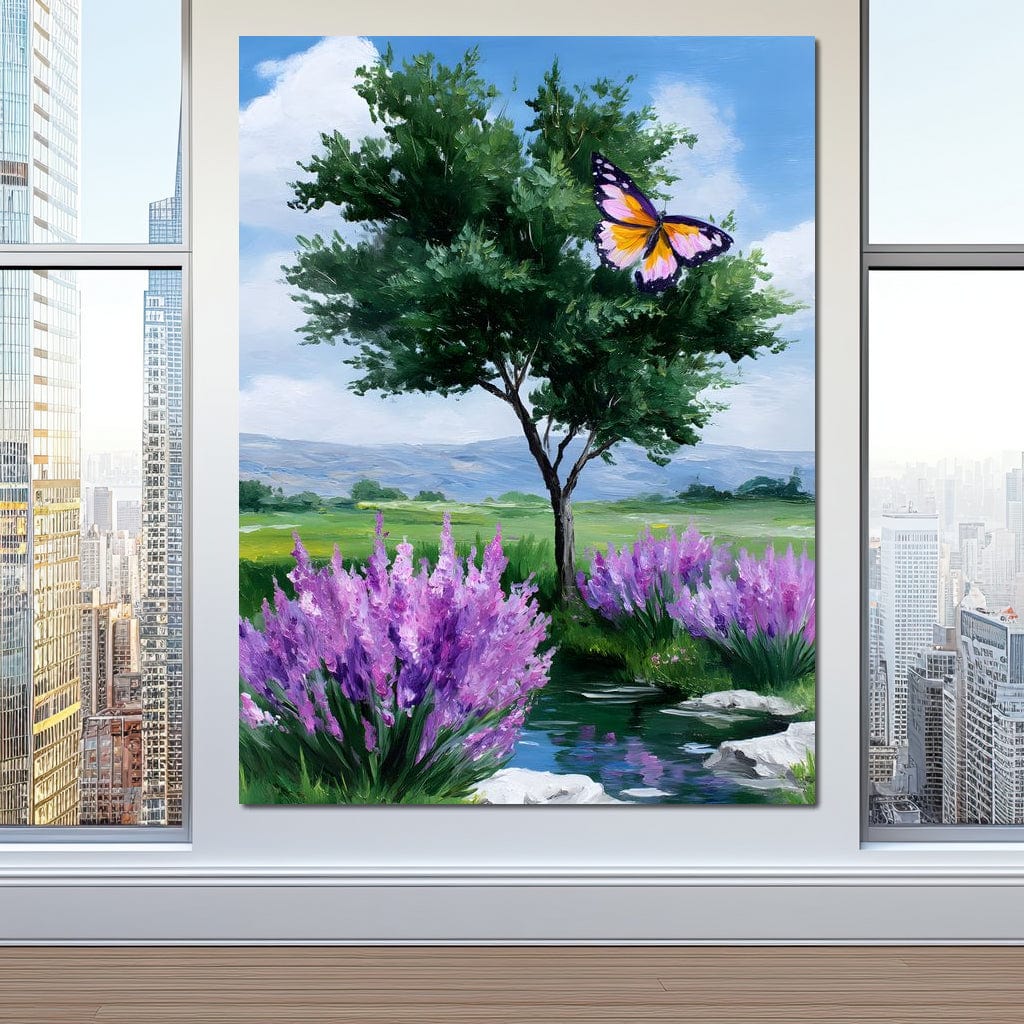 Butterfly Meadow Tranquility Canvas Wall Art