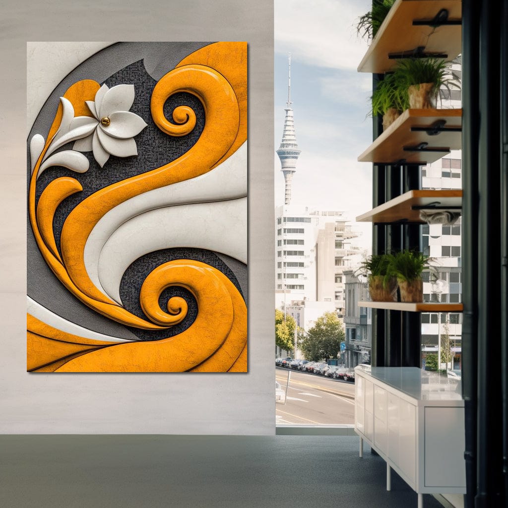 Fusion of Flower and Flow Canvas Wall Art