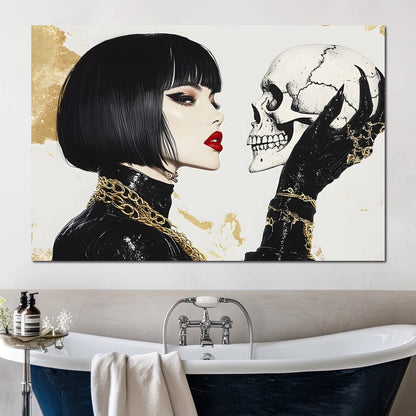 Eternal Bond Skull Canvas Wall Art