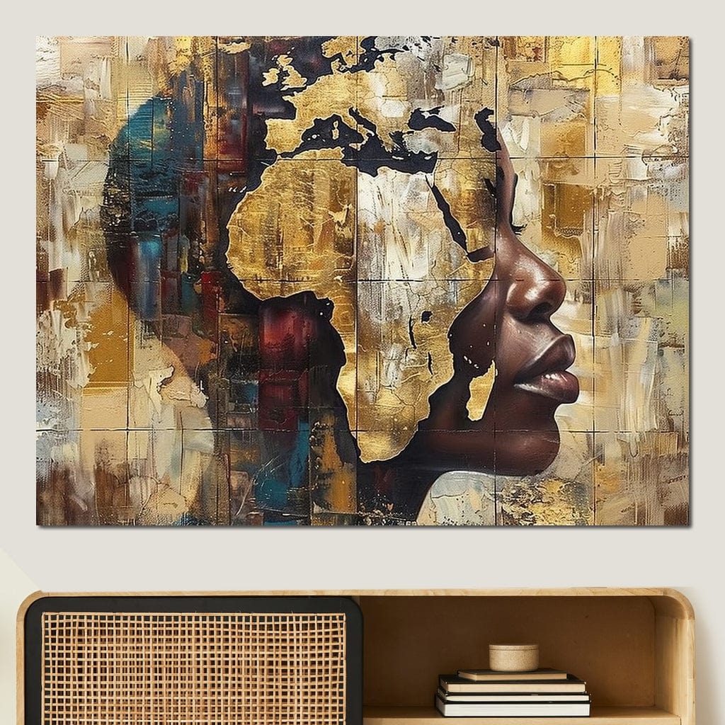 Golden Silhouette Reverie Canvas Wall Art