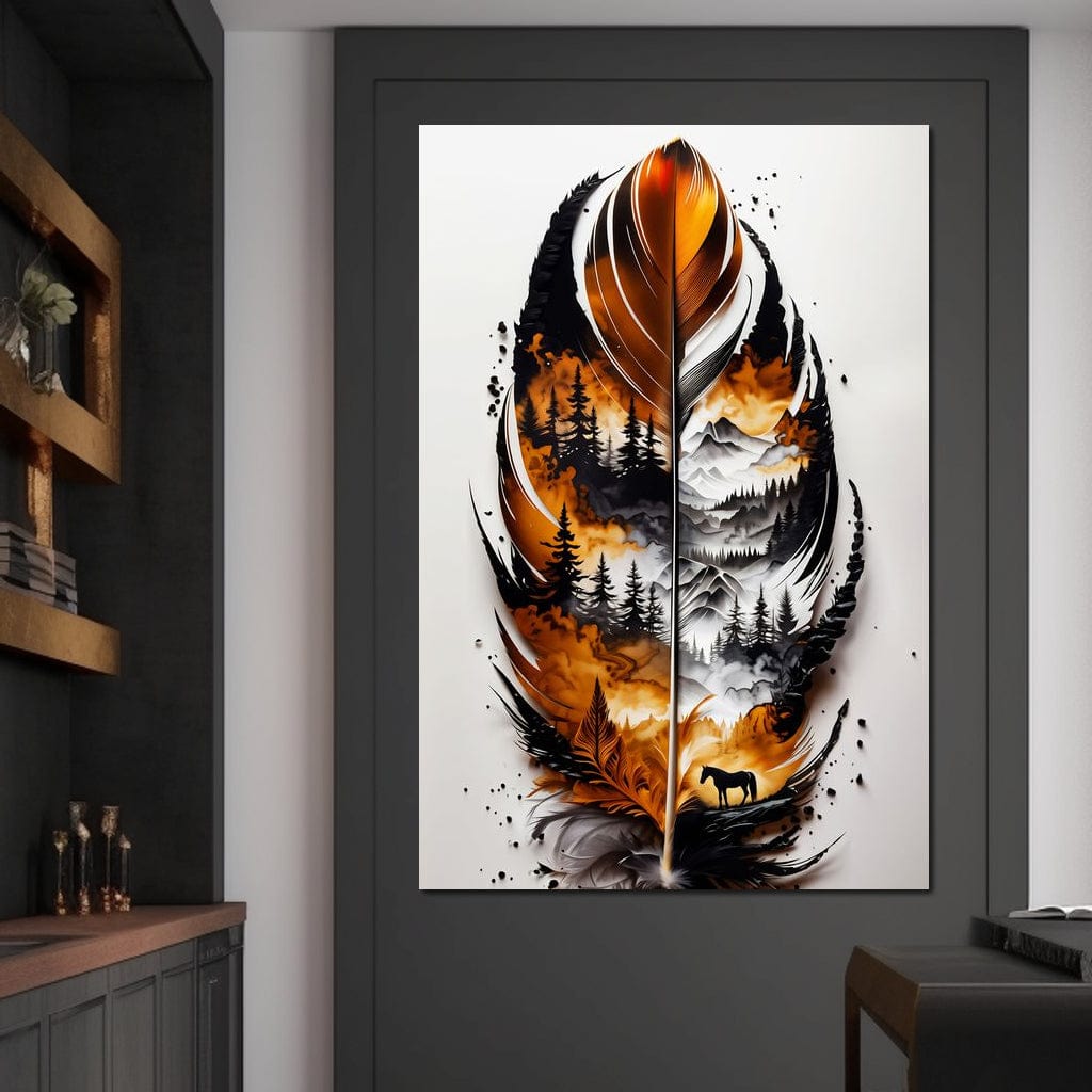 Nature in a Feather Canvas Wall Art