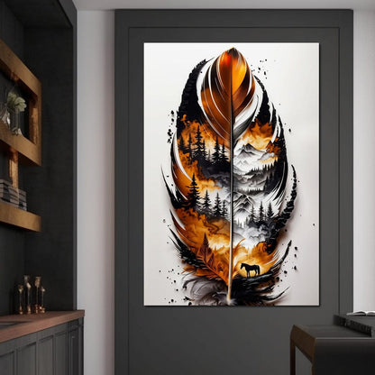 Nature in a Feather Canvas Wall Art