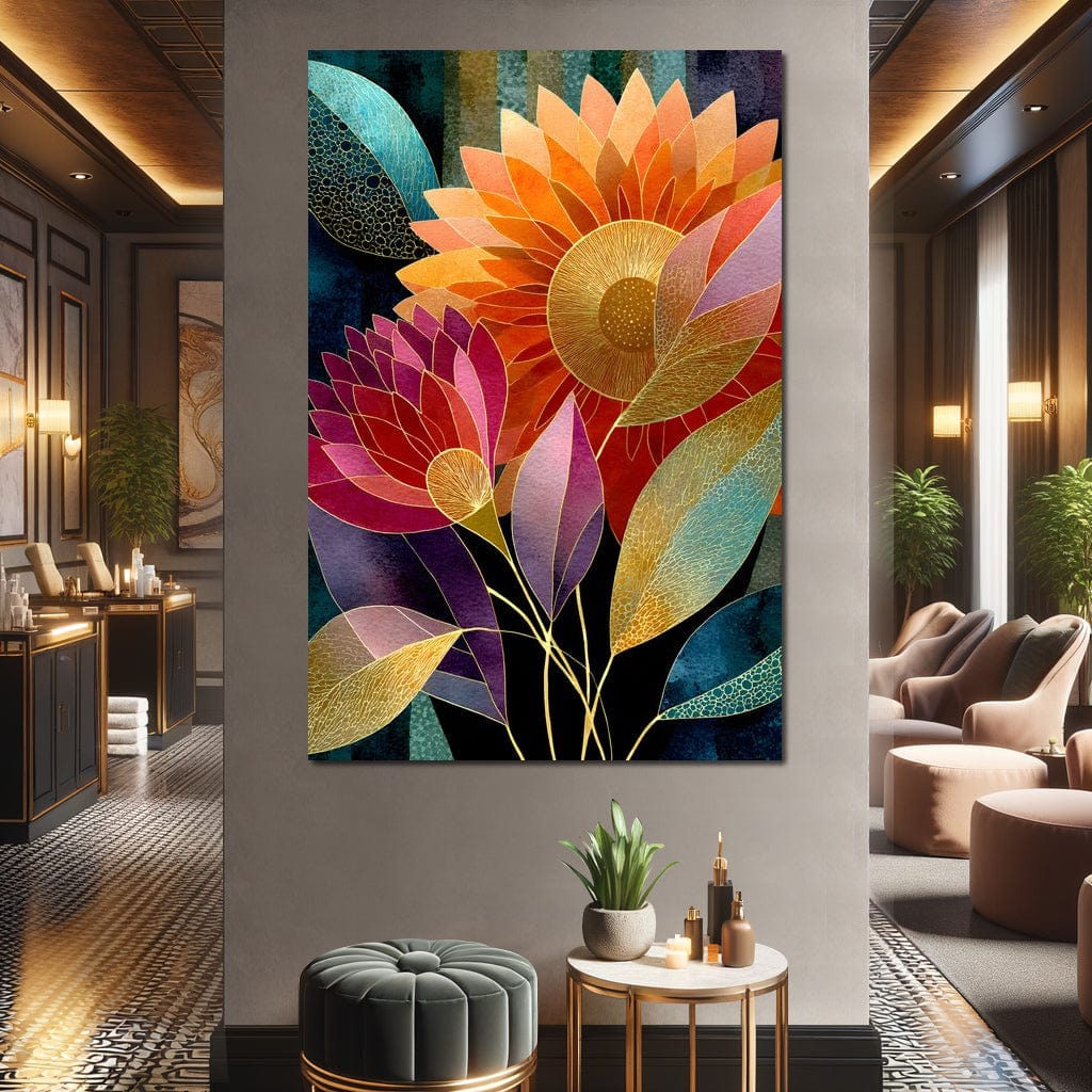 Radiant Blooming Spectrum Canvas Wall Art