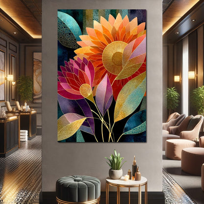 Radiant Blooming Spectrum Canvas Wall Art