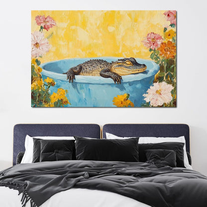 Gator Bath Oasis Canvas Wall Art