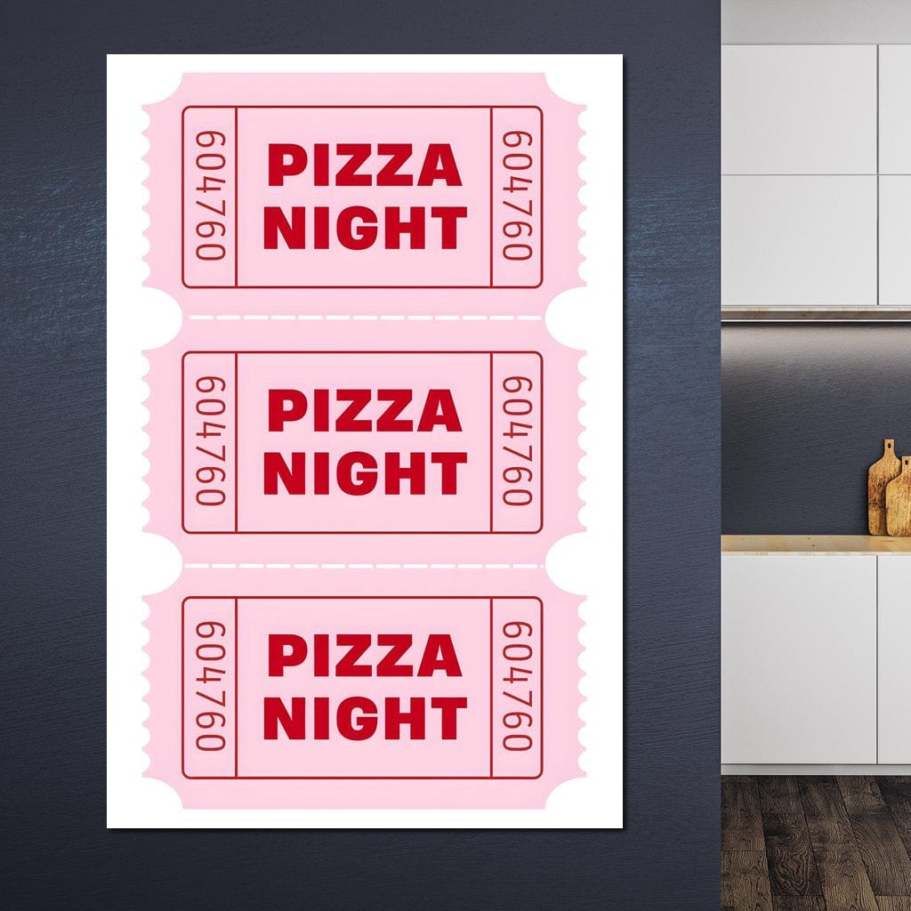 Retro Pizza Night Raffle Tickets Canvas Wall Art
