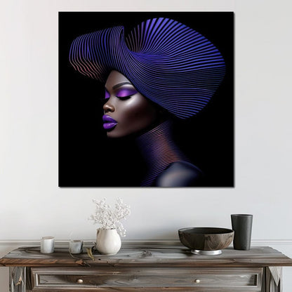 Grace in Violet and Blue Canvas Wall Art