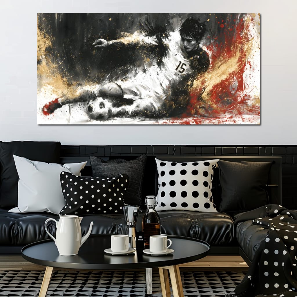 Momentum Of The Striker Canvas Wall Art