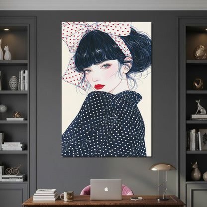 Polka Dot Afternoon Beauty Canvas Wall Art