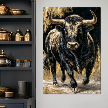 Guardian of the Gilded Plains Canvas Wall Art