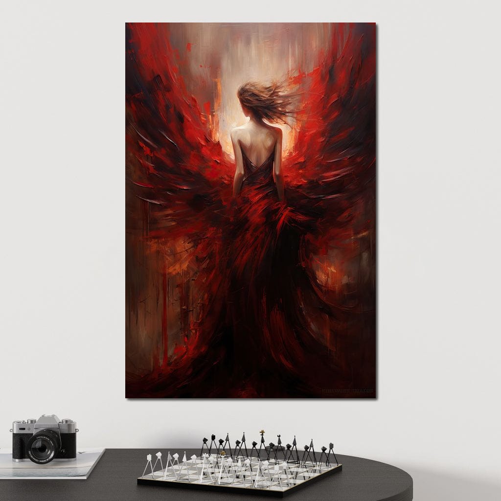 Ethereal Elegance in Shadow Gown Canvas Wall Art