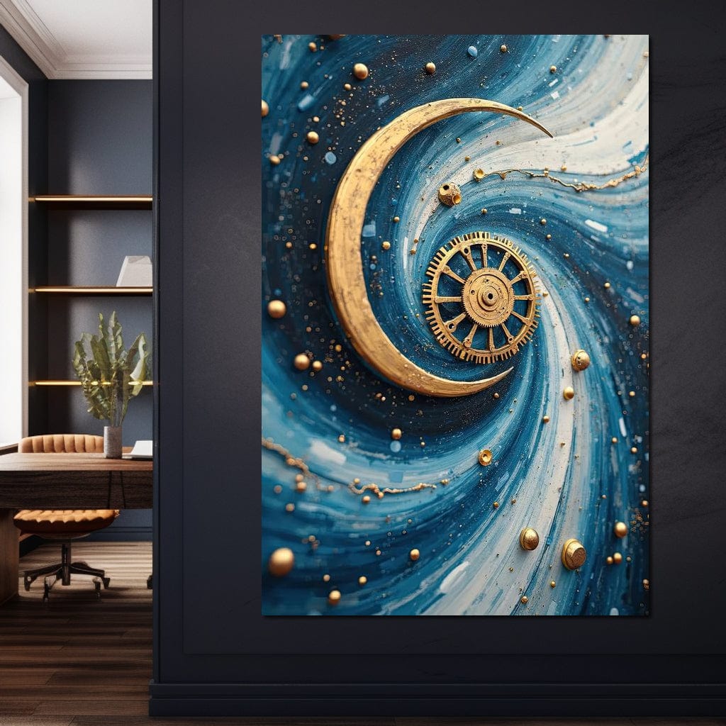 Celestial Clockwork Symphony Canvas Wall Art