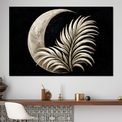Crescent Shadow Over The Fallen Frond Canvas Wall Art