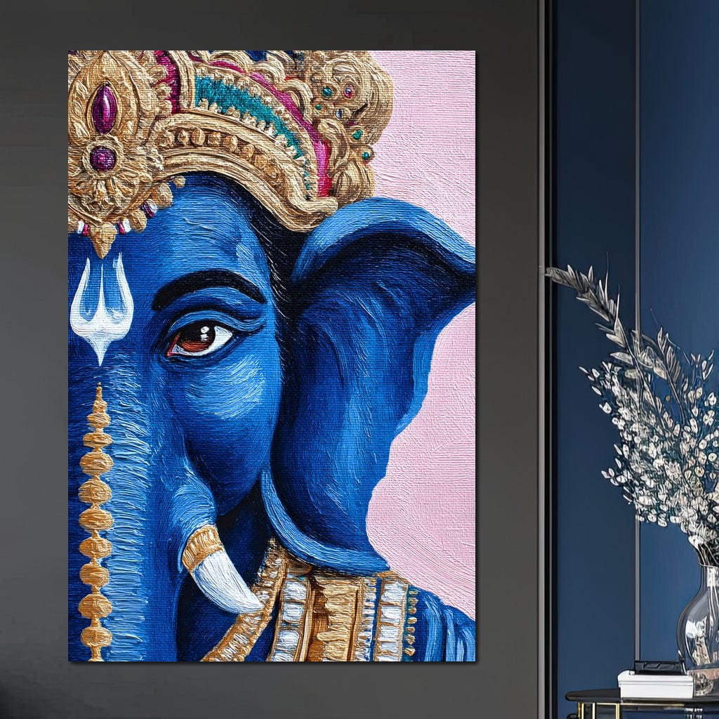 Lord Ganesha Blue Majesty Canvas Wall Art
