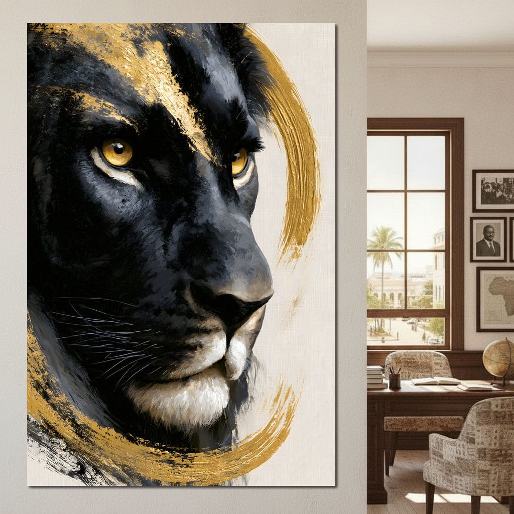 Gilded Monarch of the Shadow Realm Canvas Wall Art