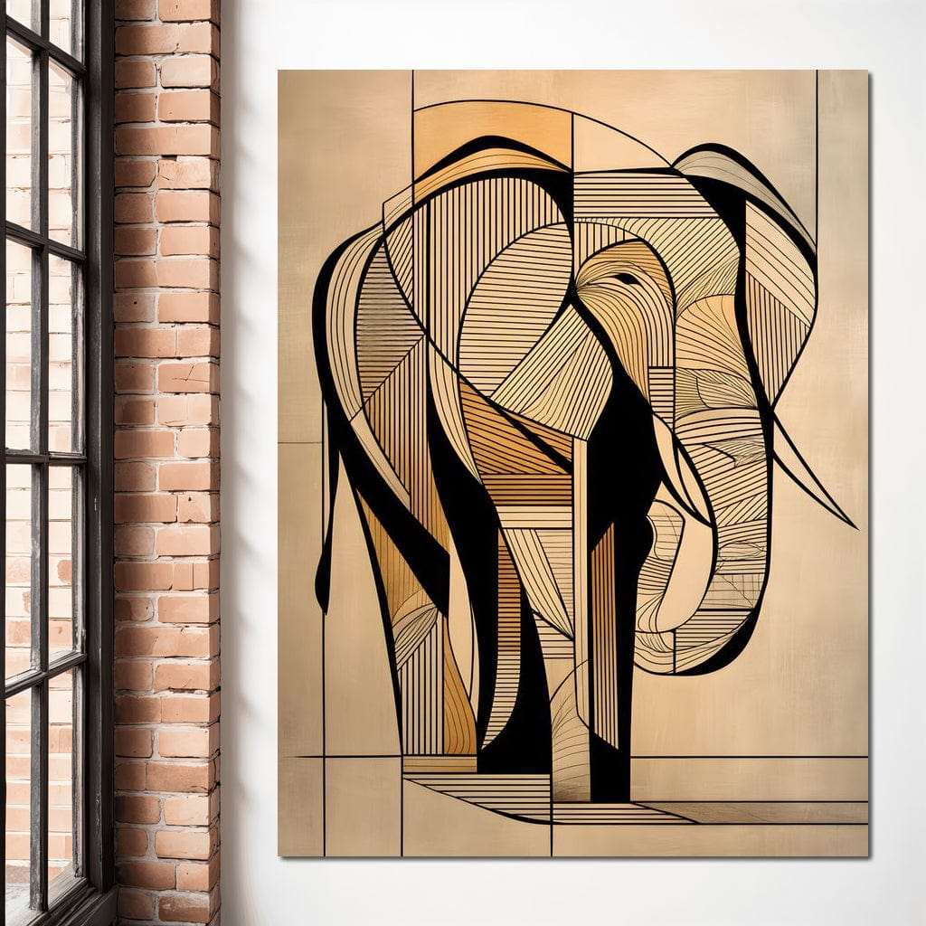 Majestic Geometric Elephant Canvas Wall Art
