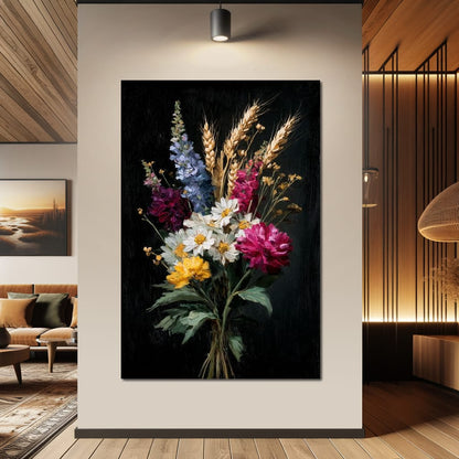 Wildflower Spring Bouquet Canvas Wall Art