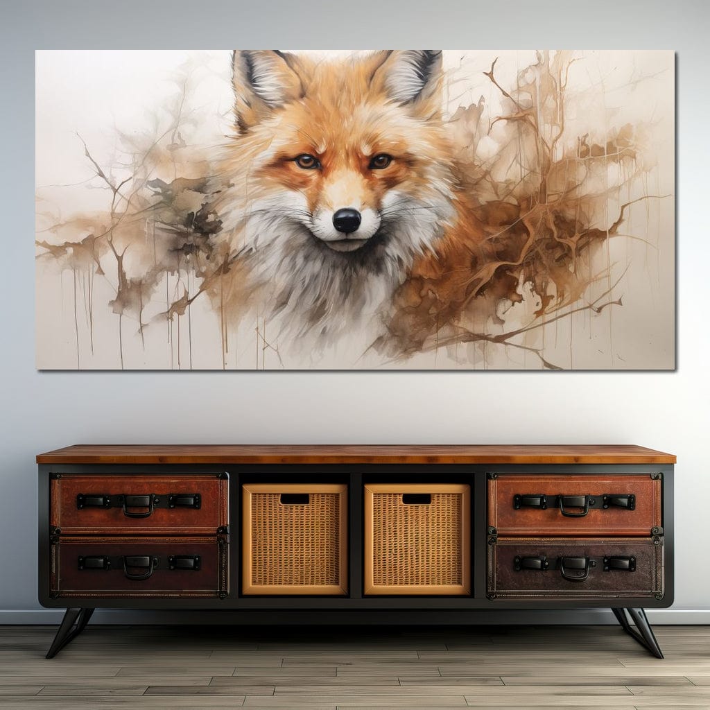 Acrylic Fox in a Fawn Whisker Dream Canvas Wall Art