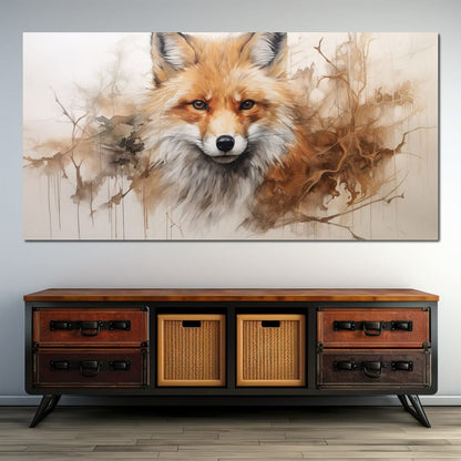 Acrylic Fox in a Fawn Whisker Dream Canvas Wall Art