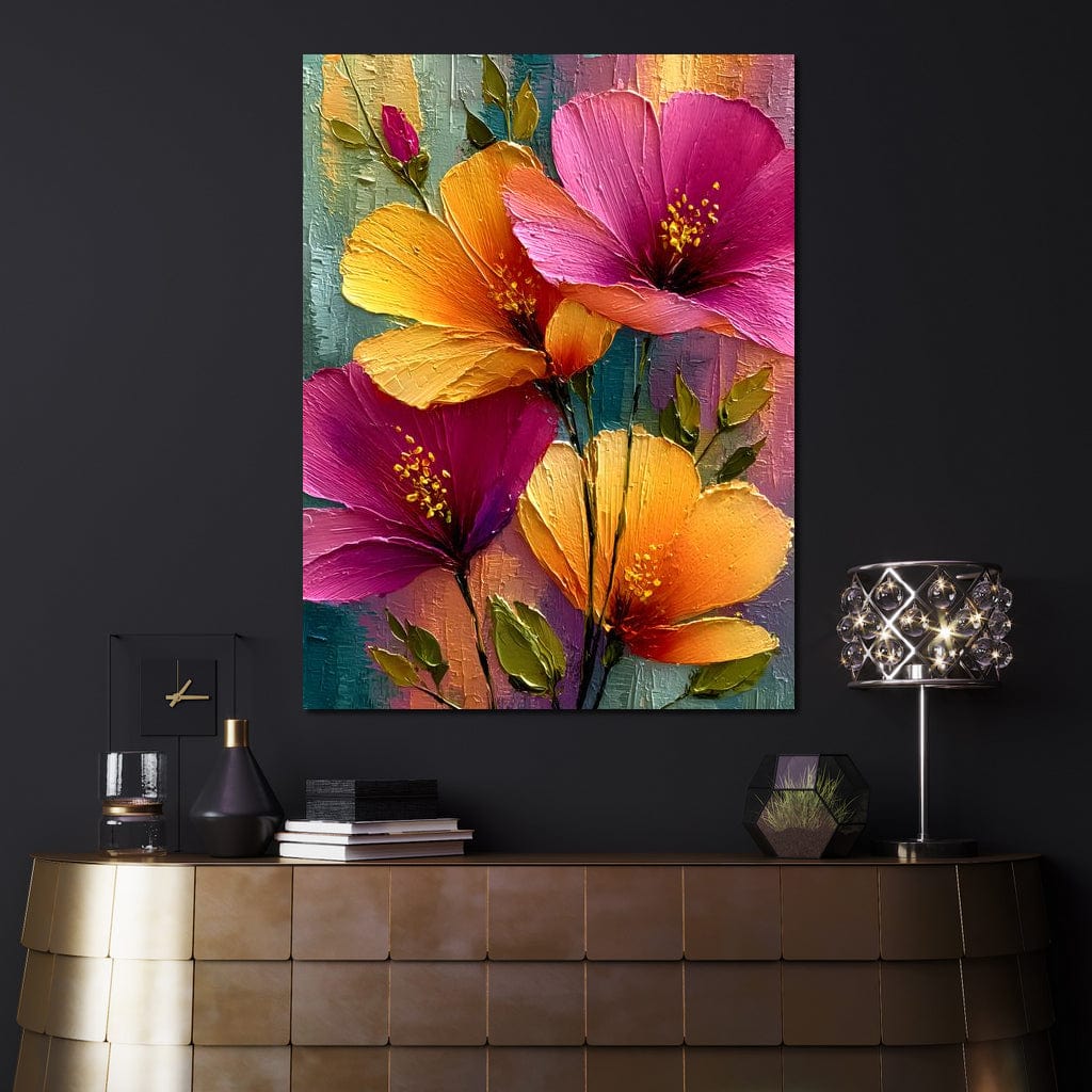 Radiant Petals of Summer Joy Canvas Wall Art