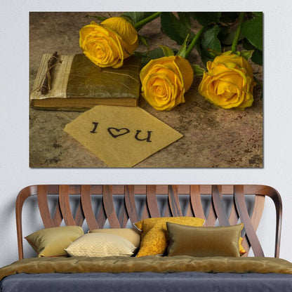 Yellow Roses Canvas Wall Art