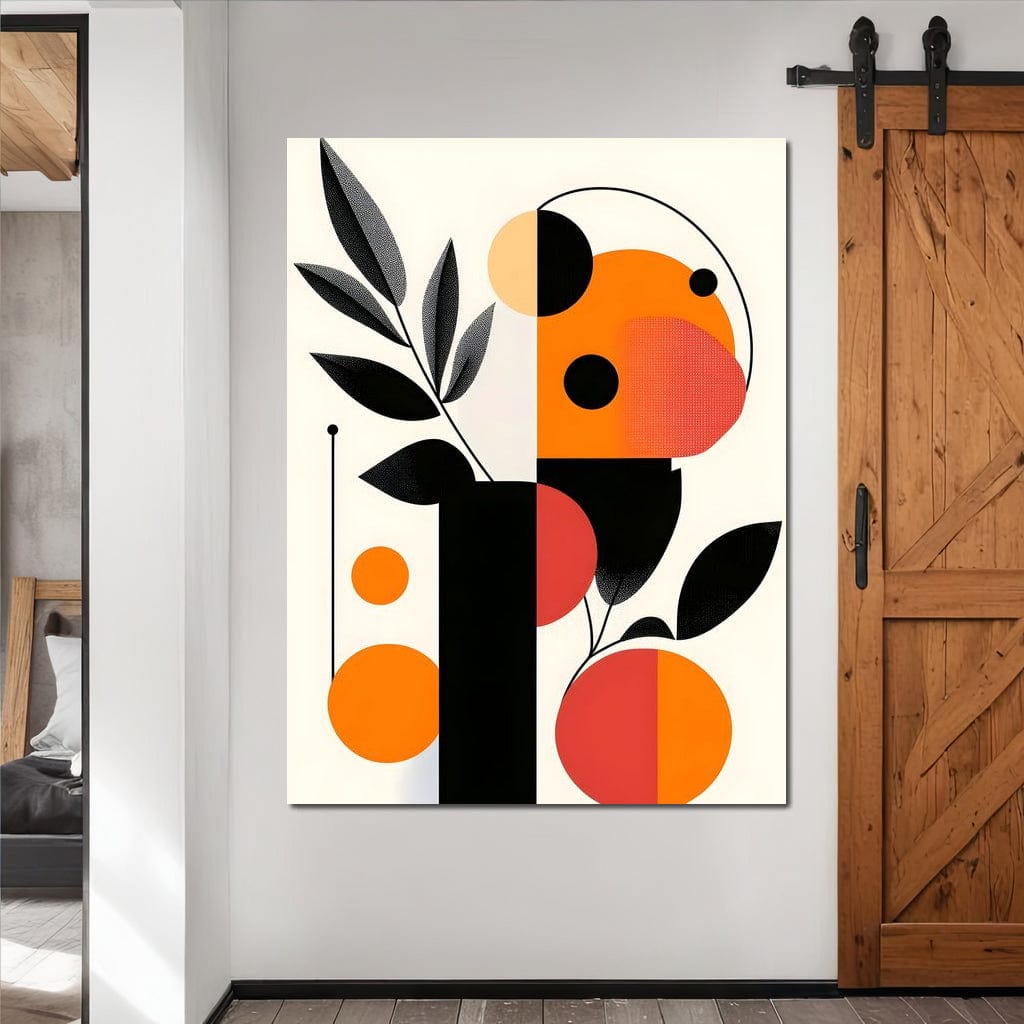 Mid Century Citrus Geometry Canvas Wall Art