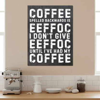 Morning Fuel Bold Typo Humor Canvas Wall Art