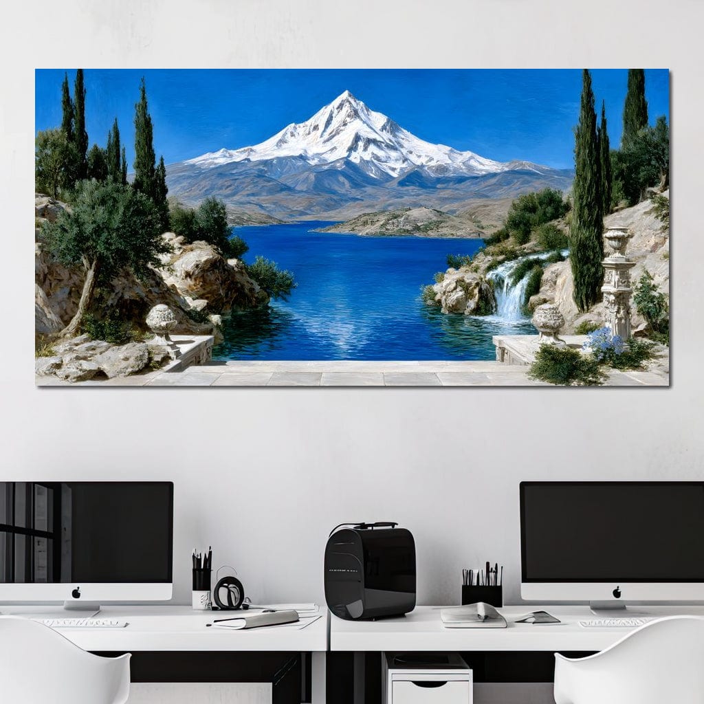 Majestic Peaks and Tranquility Canvas Wall Art
