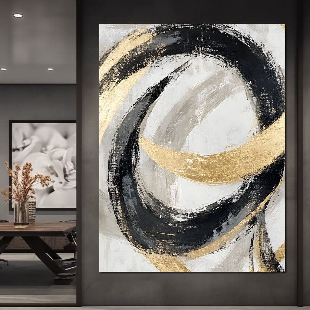 Golden Flow Rhythms Canvas Wall Art