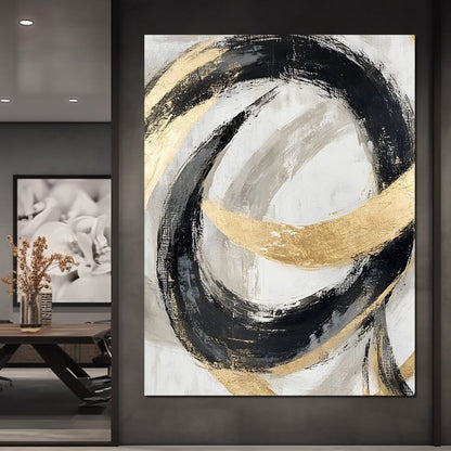 Golden Flow Rhythms Canvas Wall Art