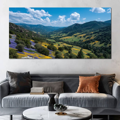 Wildflower Valley Vista Sky Canvas Wall Art