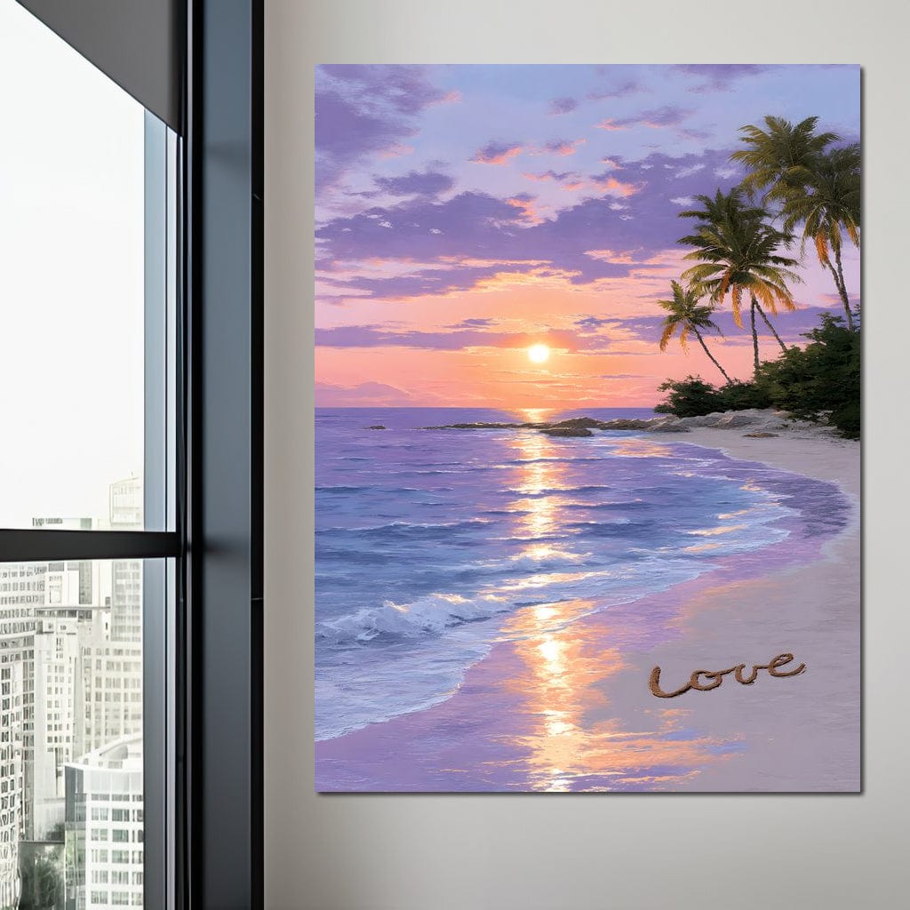 Tropical Dusk Serenity Love Canvas Wall Art