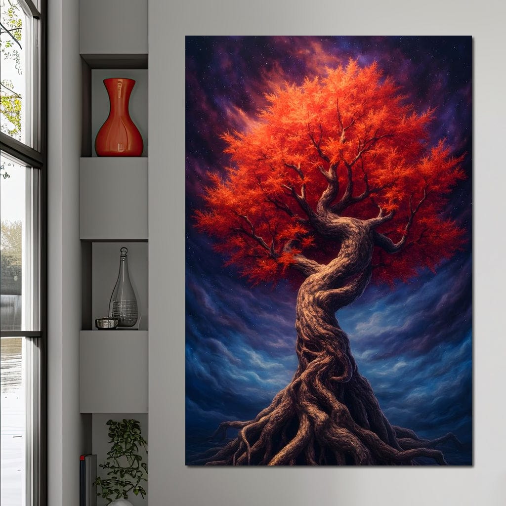Fiery Crown of the Ancient Tree Canvas Wall Art