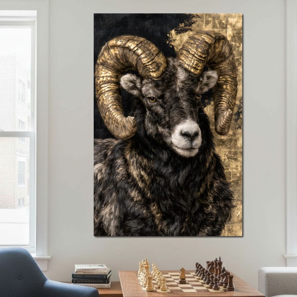 Guardian of the Gilded Peak Canvas Wall Art