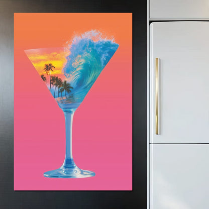 Double Exposure Martini Canvas Wall Art