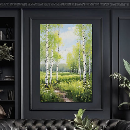 Birch Forest Springtime Canvas Wall Art